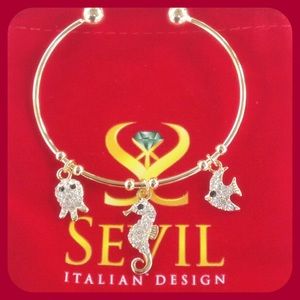 Sea Creatures Charm Bangle